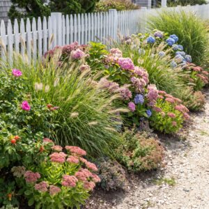Coastal plants Cape May County, salt tolerant plantings on an exposed lot