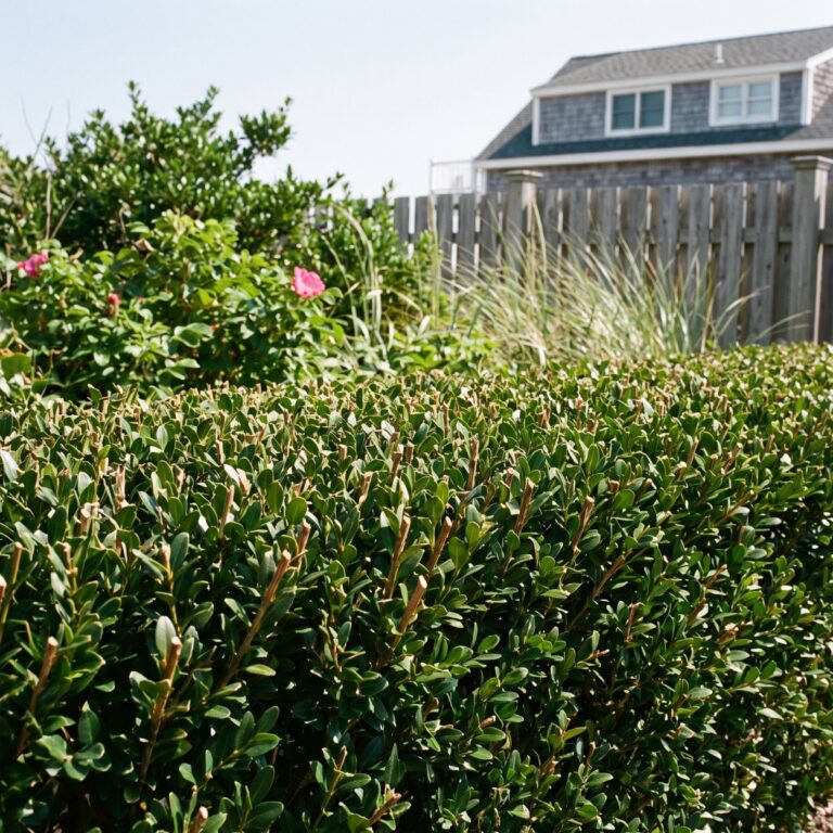 Hedge Trimming Lower Cape May County | Boyes 19 Hedge trimming on a coastal boxwood hedge at a cape may county property